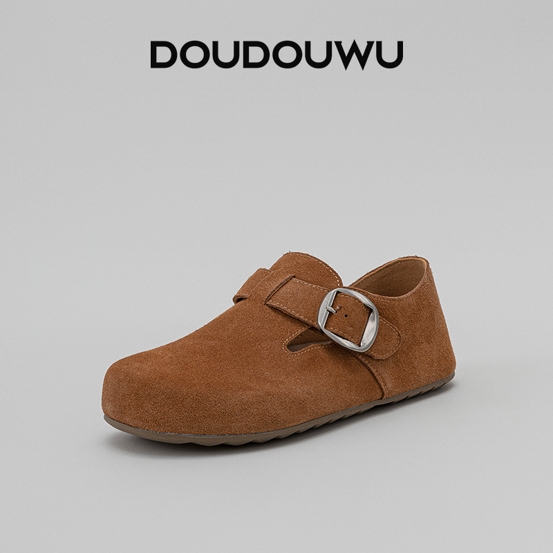 豆豆屋厚底勃肯鞋女春秋平底单鞋