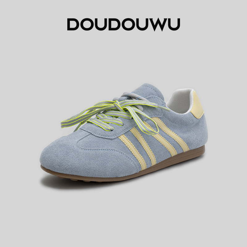 豆豆屋拼色德训鞋运动透气单鞋