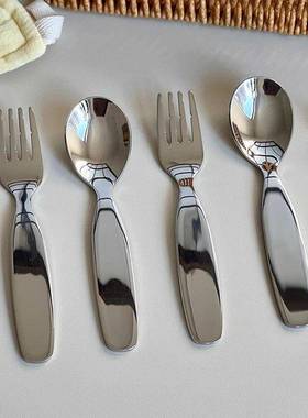 304不锈钢叉子勺子食品级小号加厚甜品勺副食品酸奶冰淇淋蛋糕叉