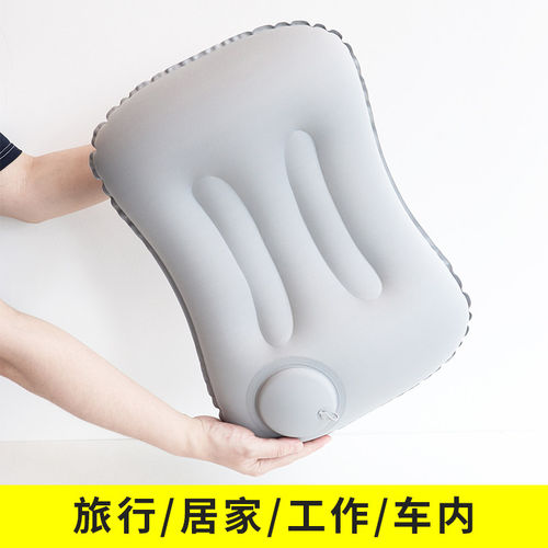 户外旅行神器充气枕头 露营飞机便携气垫空气睡枕午休枕 靠垫腰枕