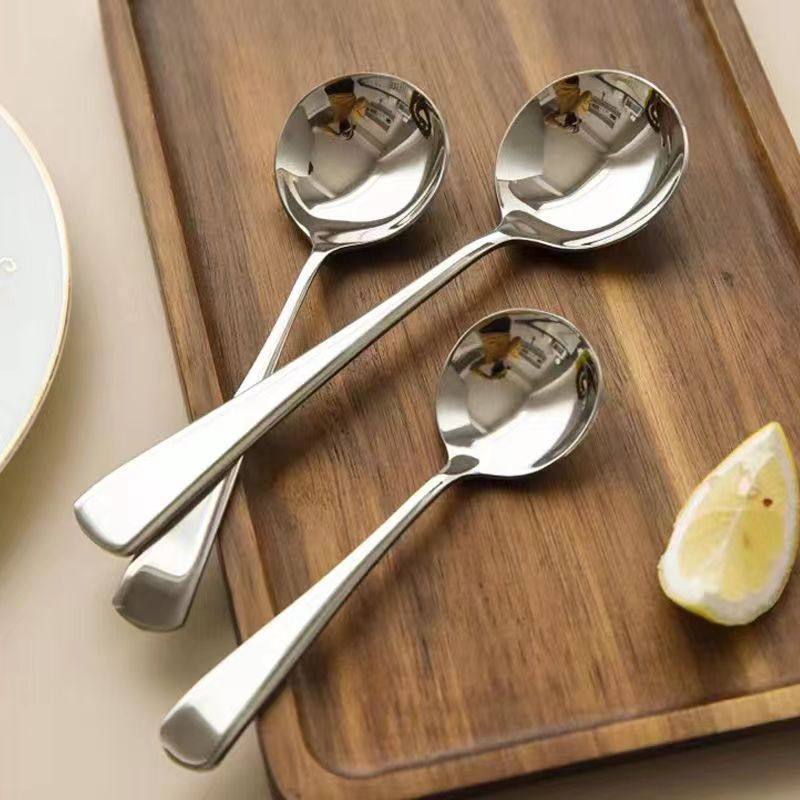 家用304不锈钢圆头网红勺加厚韩式调羹圆头汤匙吃饭干饭勺子,餐饮具,西餐勺,淘宝优惠券,粉丝福利购,淘宝优惠卷