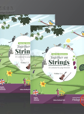 迈克尔达奇 埃斯特克莱因 弦上共鸣 第一二和第三四小提琴 德语 大熊原版乐谱书 Dartsch Klein Together on Strings EB8983/9482