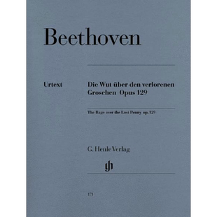 贝多芬 G大调随想曲op129 钢琴带指法 亨乐乐谱书 Beethoven Capriccio The Rage Over The Lost Penny