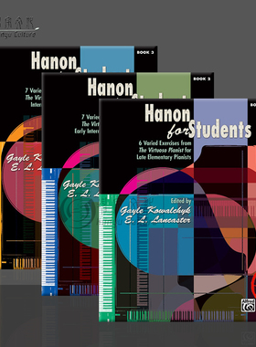 哈农学生版 第1-3册 钢琴独奏 Alfred原版乐谱书 Hanon for Students Piano Book 00-39068/00-39069/00-39070