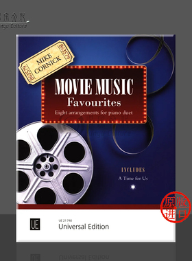 迈克科尼克 很喜欢的电影音乐 钢琴二重奏 附CD 维也纳UE原版乐谱书 Cornick Movie Music Favoutites UE21740