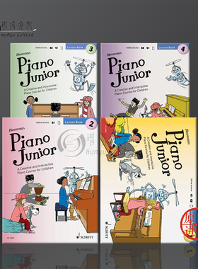 霍曼伊 儿童钢琴教材 附在线音乐 课本全套共4卷 朔特原版乐谱书 Heumann Hans Gunter Piano Junior for Children Lesson Book1-4