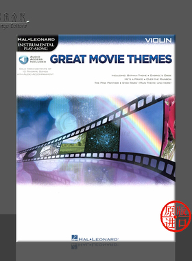 热门电影主题曲 12首歌曲改编曲 小提琴独奏 含在线音频 海伦德乐谱书 Great Movie Themes Solo Arrangements HL00139150
