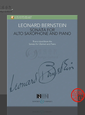伯恩斯坦 奏鸣曲 萨克斯和钢琴 附在线音频 博浩原版乐谱书 Bernstein Sonata for Alto Saxophone and Piano BHI10635