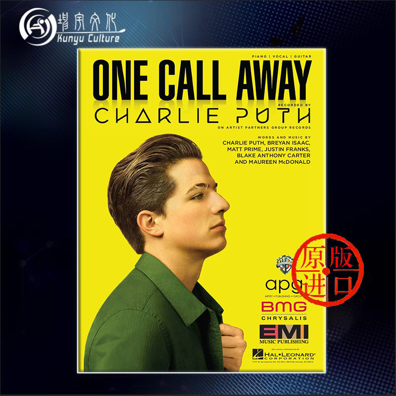声乐吉他和钢琴 海伦德原版乐谱书 charlie puth one call away for