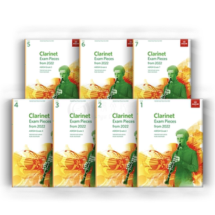 英皇考级 2022版作品 单簧管作品曲目 含钢琴伴奏谱 不带音频 全套共一至七级 Clarinet Exam Pieces from 2022 ABRSM Grade 1-7