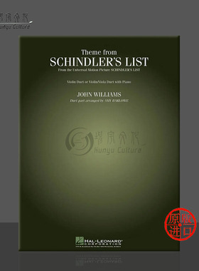 辛德勒的名单主题曲 小提琴二重奏 威廉姆斯 海伦德原版书 John Theme from Schindlers List for Violin Duet HL04490837