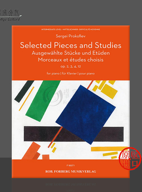 普罗科菲耶夫 作品精选和练习曲 op 2 3 4 12 钢琴独奏 原版乐谱书 Prokofiev Selected Pieces and Studies HL50600868