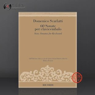 Sixty HL50600853 法迪尼编辑评注版 Keyboard for Sonatas Scarlatti 里科尔迪乐谱书 钢琴独奏 60首键盘奏鸣曲 斯卡拉蒂