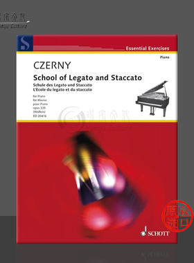 车尔尼 连奏与断奏的练习op335 钢琴独奏 德国朔特原版进口乐谱书 Carl Czerny of Legato and Staccato Urtext for Piano ED20416