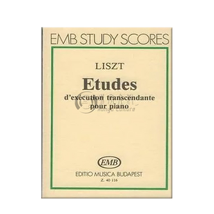 李斯特 超技练习曲 研习小总谱 非演奏用谱 布达佩斯原版乐谱书 Franz Liszt Etudes dExecution Transcendante for Piano Z40116