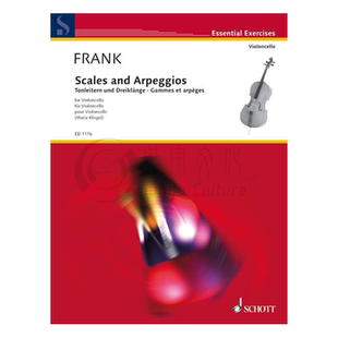 弗兰克大提琴音阶和琶音练习 德国朔特原版进口乐谱 Maurits Frank Scales and Arpeggios cello ED1176