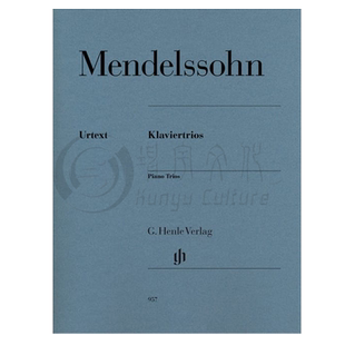 门德尔松钢琴三重奏小提琴大提琴和钢琴总分谱 亨乐原版乐谱书 Mendelssohn Bartholdy Piano Trios HN957