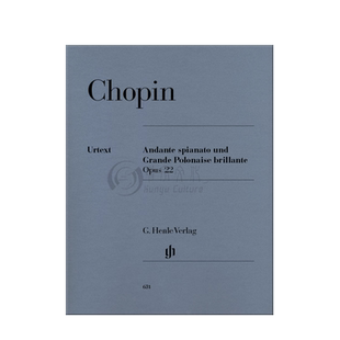 肖邦平静的行板与华丽的大波兰舞曲 op22 钢琴独奏带指法 亨乐原版乐谱书 Chopin Andante spianato and Polonaise HN631