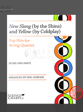 快步酷玩乐队 新俚语(情归新泽西插曲)和黄色(流行热门作品)弦乐四重奏总分谱 原版乐谱 Pop Hits for String Quartet HL00842384