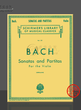 巴赫 六首无伴奏小提琴组曲 赫尔曼版 希尔默原版进口乐谱书 BACH Sonatas and Partitas For violin Herrmann HL50253550