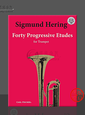 西格蒙德 赫林 小号渐进练习曲 40首 附在线音频 费舍尔原版乐谱书 Sigmund Hering Progressive Etudes for Trumpet O3309x