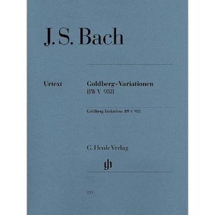 【促销】巴赫哥德堡变奏曲 BWV988 钢琴独奏 净版带指法 亨乐Henle原版进口乐谱 Bach Goldberg Variations Piano HN159