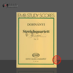Ern 弦乐四重奏Op33 乐谱书 多纳伊 String score 非演奏用谱 pocket 研习小总谱 Z40130 布达佩斯原版 Quartett Dohnanyi