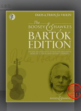 贝拉 巴托克 小提琴二重奏和三重奏 2-3把小提琴 附CD 博浩原版乐谱书  Bela Bartok Duos and Trios for Violin BH 13222