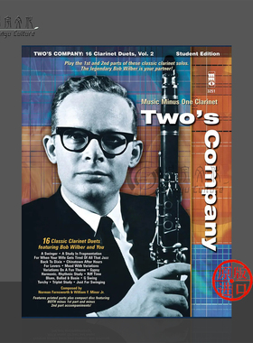 鲍勃 威尔伯 两个人的 16首单簧管二重奏 附CD MMO原版乐谱书 Bob Wilber Twos Company 16 Clarinet Duets Vol 2 HL00400121