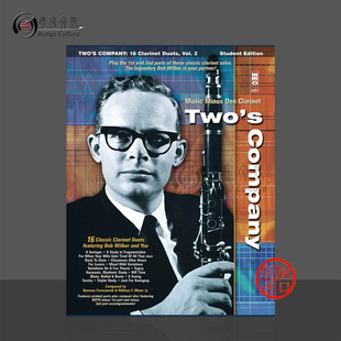 乐谱书 Duets 威尔伯 Bob MMO原版 16首单簧管二重奏 Vol Clarinet Wilber Company 附CD 两个人 鲍勃 HL00400121 Twos