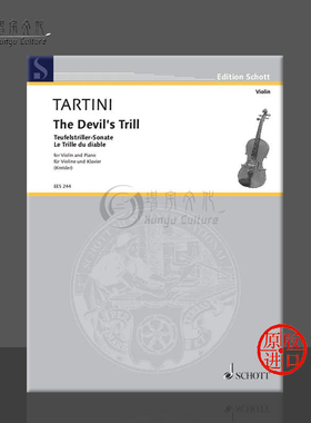 塔蒂尼 魔鬼的颤音G小调奏鸣曲 小提琴和钢琴 朔特乐谱书 Tartini Sonata in G Minor The Devils Trill violin piano EES244