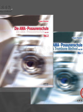 凯斯勒 长号教材 全套共两册 德英双语 含CD AMA原版乐谱书 Kessler AMA Trombone Method Vol I-2