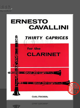 欧内斯托 卡瓦利尼 单簧管随想曲 30首 Carl Fischer 费舍尔原版乐谱书 Ernesto Cavallini Caprices for Clarinet O106
