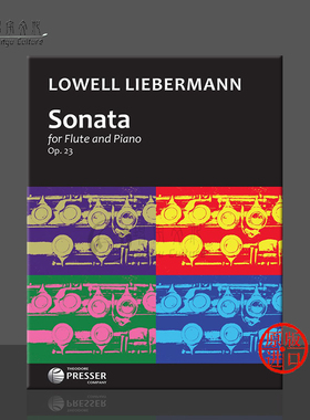 利伯曼 长笛奏鸣曲Op23 附钢伴 原版进口乐谱书 Liebermann Sonata Flute and Piano 114-40463