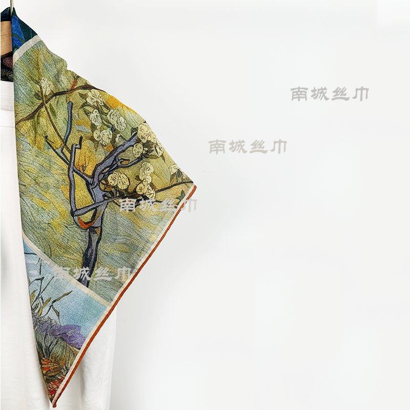 【梵高油画】秋冬新款油画风文艺围巾/丝巾/披肩