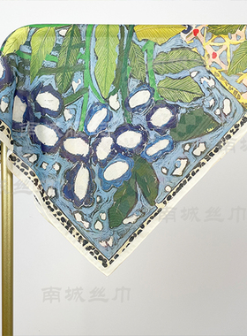 【蓝花绘-天丝棉方巾】2026新品油画风彩绘印花百搭70cm方巾丝巾