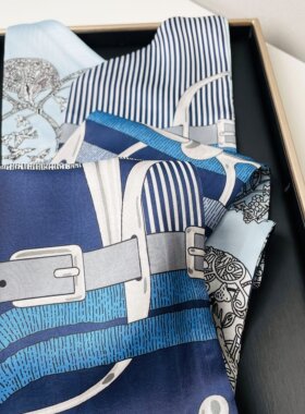 【蓝条腰链】新款飘带蓝色清爽长条丝巾发带度假时尚网红145*14CM