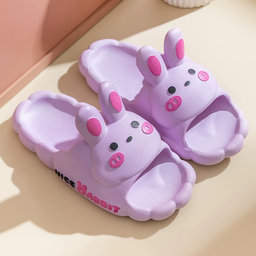Детские тапочки, летняя детская обувь, мультяшный милый нескользящий детский кролик, слайдеры