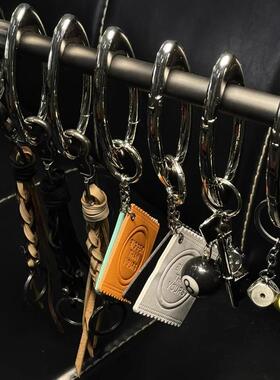 原创金属高级感cleanfit钥匙扣椭圆形编织绳锁匙扣挂件腰间挂饰潮