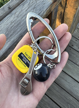 Ironworks小众裤子挂饰原创diy椭圆钥匙扣黑8包包挂件cleanfit潮