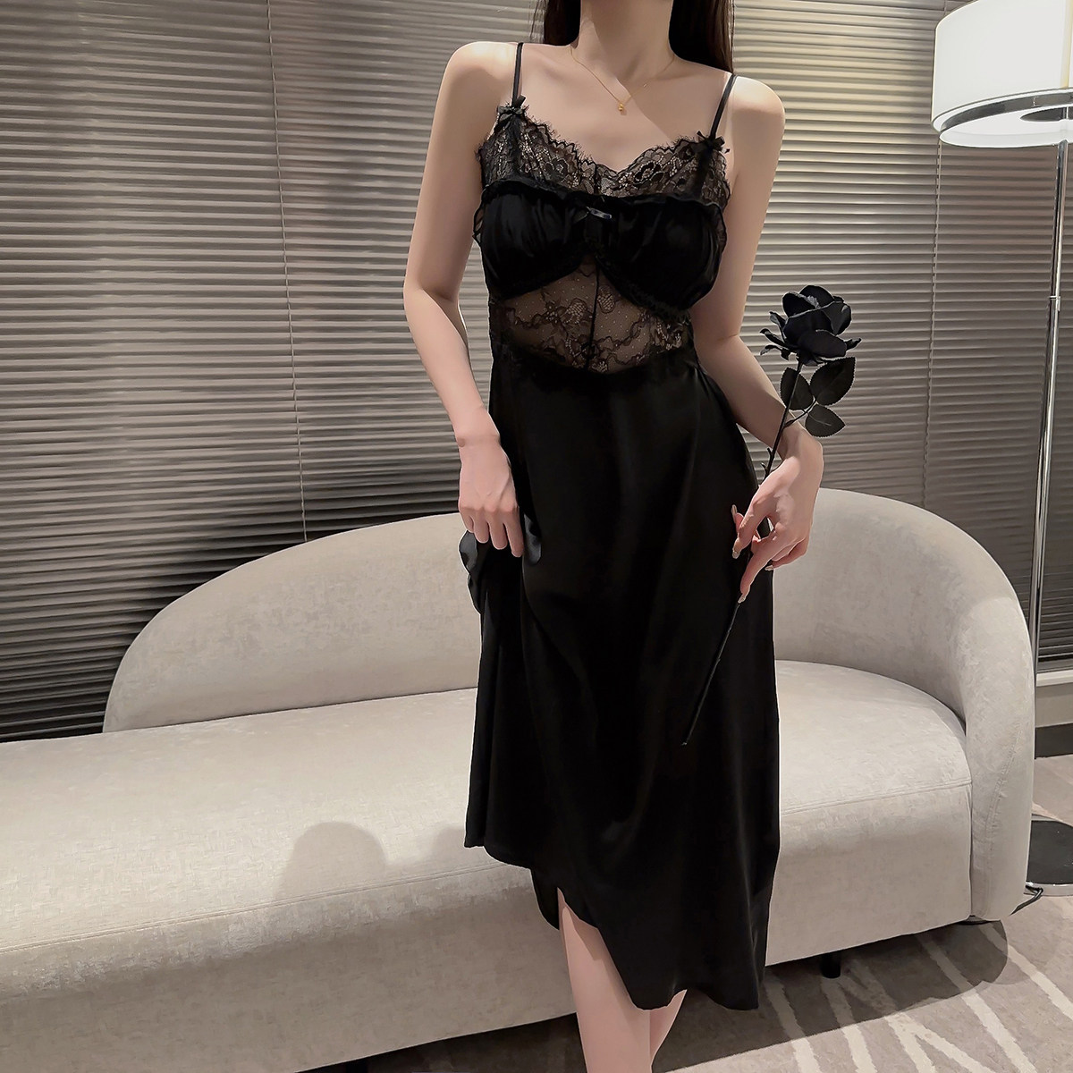 春夏新款性感睡衣女镂空蕾丝纯欲