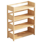 实木书架简易多层客厅杂储物柜收纳架厨房置物架儿童学生书柜落地