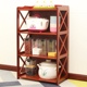 楠竹厨房置物架锅盖具用品储物柜客厅多层实木收纳架子小书架落地