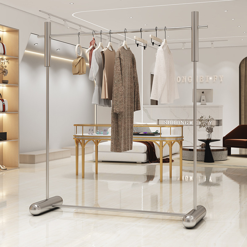 服装店展示架不锈钢加粗落地式挂衣架男女装中岛陈列展示货架道具,商业/办公家具,服装展示架,淘宝优惠券,粉丝福利购,淘宝优惠卷