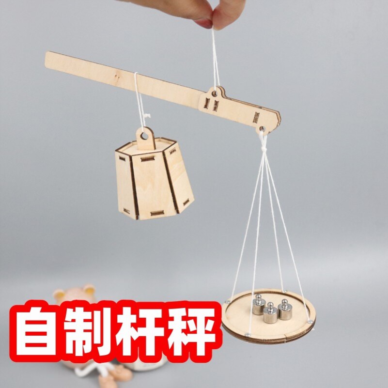 学生diy制作迷你杆秤五年级下册六年级上册科学实验手工作业材料教具