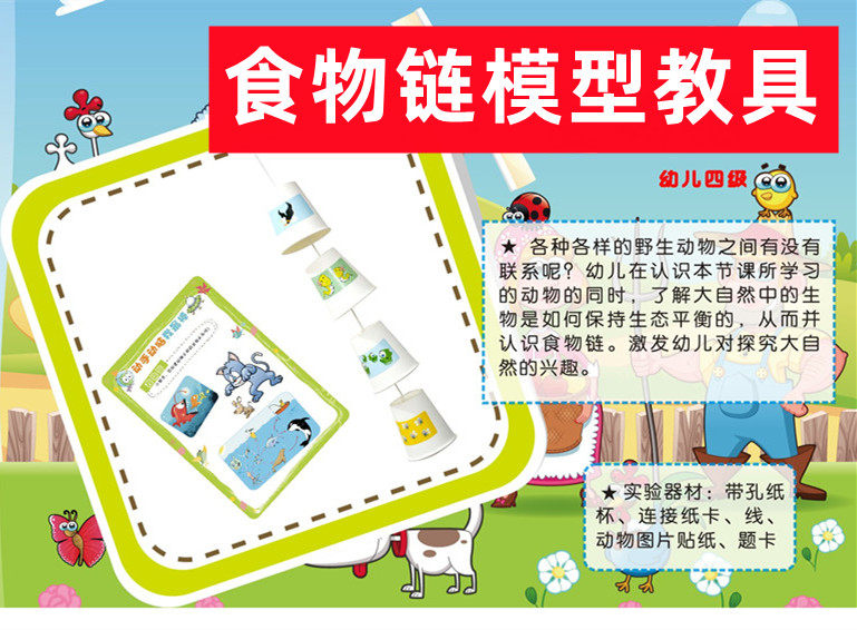 食物链模型手工制作幼儿园科学科普实验diy发明材料自然生物动物植物