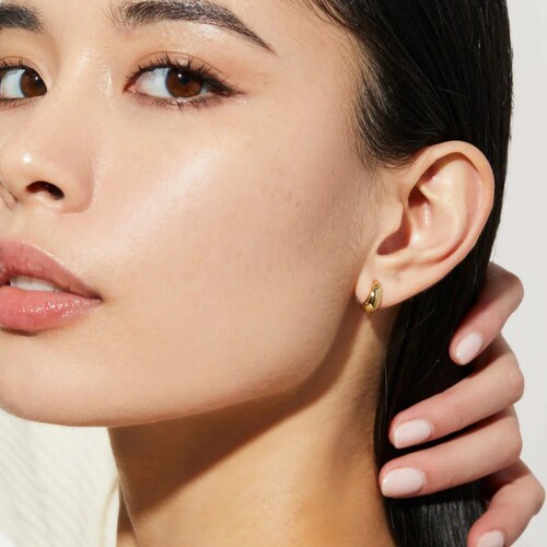analuisa欧美银女素圈耳环NATE