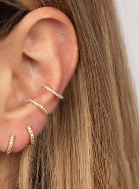 ana luisa欧美小众S925银针圆形微镶耳环个性时尚潮流耳扣耳饰女