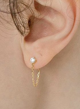 ana luisa|安娜路易莎欧美s925银针镶钻链条耳环简约气质耳钉女