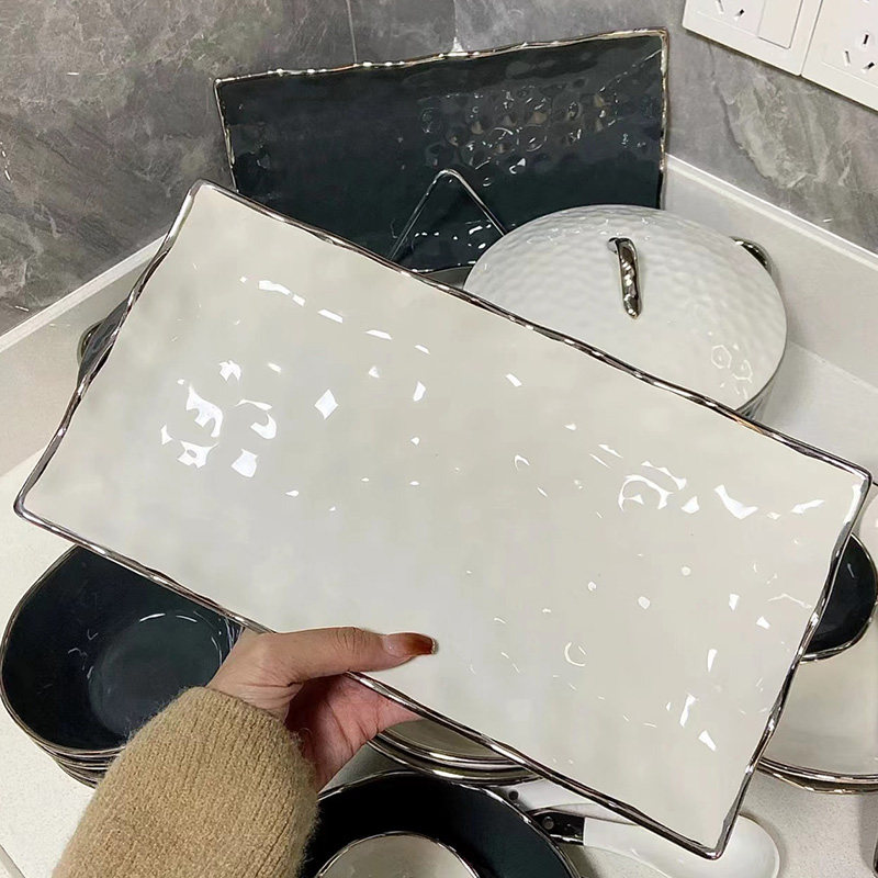 ins轻奢风盘子菜盘鱼盘家用碗碟餐具套装日式菜碟子陶瓷餐盘深盘,餐饮具,盘,淘宝优惠券,粉丝福利购,淘宝优惠卷